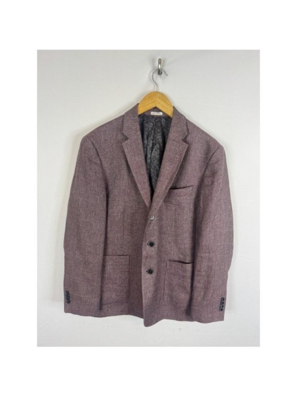 Joseph Abboud Heritage Slim Fit Blazer 42R Mauve Linen Wool Comero Sport Coat